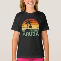 Aruba Vintage Palm Trees Summer Beach