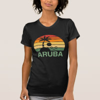Aruba Vintage Palm Trees Summer Beach