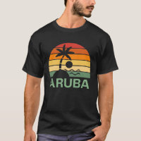 Aruba Vintage Palm Trees Summer Beach
