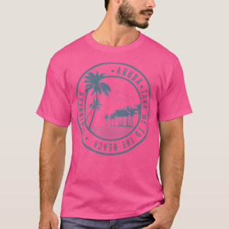 Aruba Vintage Retro Island Beach Palm Trees Caribb T-Shirt
