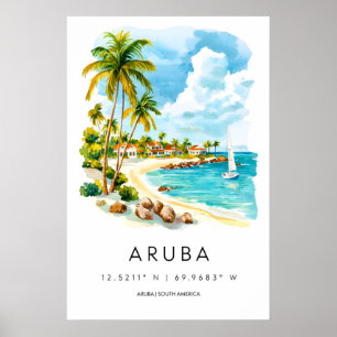 Aruba Vintage Travel Poster Ski National Park