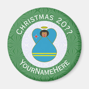 Aruban Angel Christmas Flag Personalised Magnet