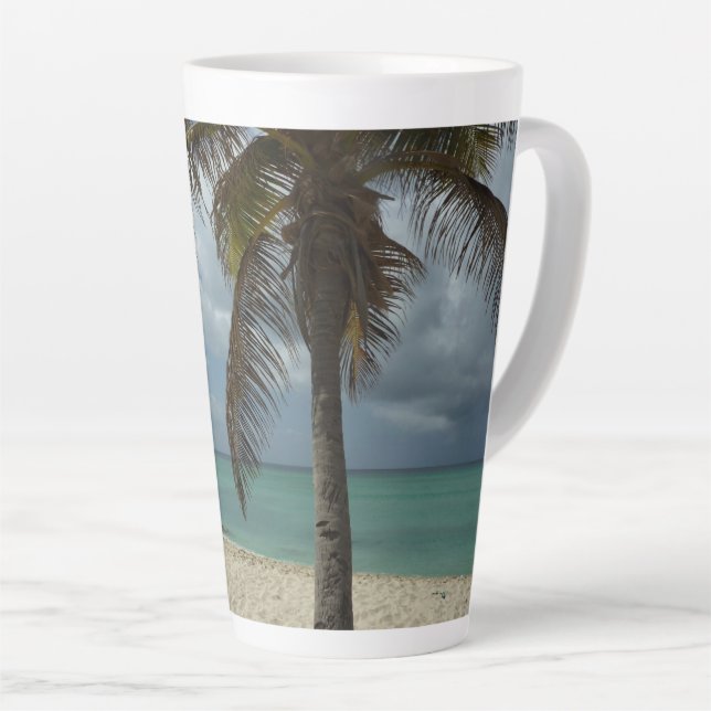 Aruban Beach I Beautiful Nature Scene Latte Mug (Right Angle)