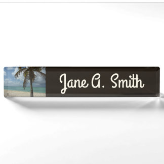 Aruban Beach I Beautiful Nature Scene Nameplate