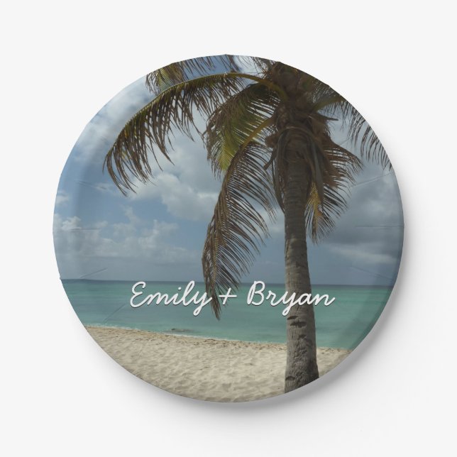 Aruban Beach I Beautiful Nature Scene Paper Plate (Front)