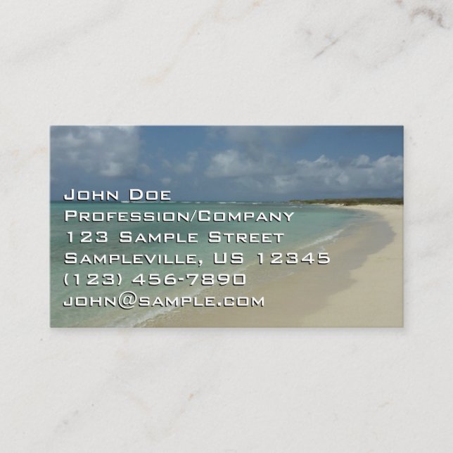 Aruban Beach II Beautiful Nature Scene Business Card (Front)