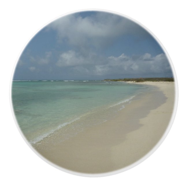 Aruban Beach II Beautiful Nature Scene Ceramic Knob (Front)