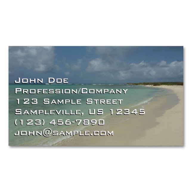 Aruban Beach II Beautiful Nature Scene Magnetic Business Card (Front)