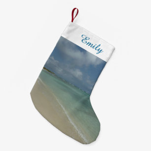 Aruban Beach II Beautiful Nature Scene Small Christmas Stocking