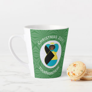 Aruban Black Angel Christmas Flag Personalised  Latte Mug