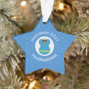 Aruban Flag Angel Hanukkah Personalised Ornament