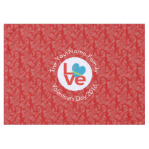 Aruban Flag Heart LOVE Red Personalised Text