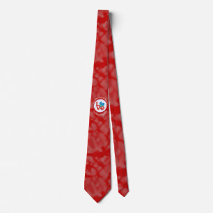 Aruban Flag Heart LOVE Red Personalised Text Tie
