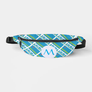 Aruban Flag Tiled Monogrammed Bum Bags