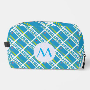 Aruban Flag Tiled Monogrammed Dopp Kit