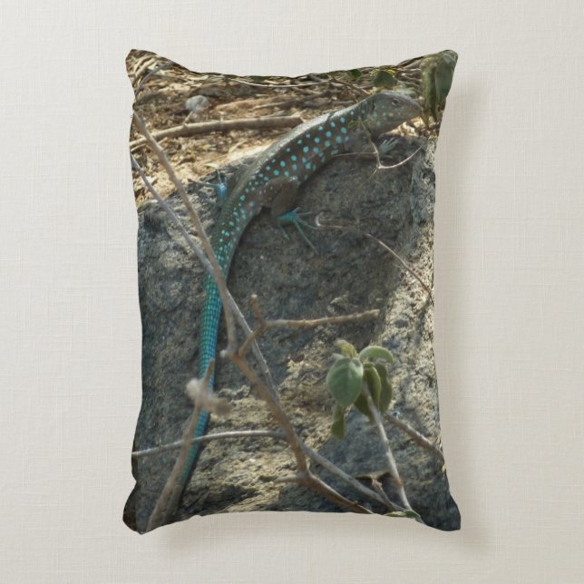 Aruban Whiptail Lizard Tropical Animal Photography Decorative Cushion (Front(Vertical))