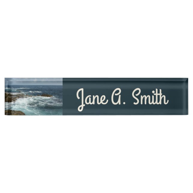 Aruba's Rocky Coast and Blue Ocean Nameplate (Front)