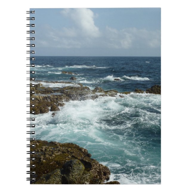 Aruba's Rocky Coast and Blue Ocean Notebook (Front)