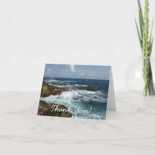 Aruba's Rocky Coast and Blue Ocean Thank You Card
