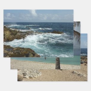 Aruba's Rocky Coast and Blue Ocean Wrapping Paper Sheet
