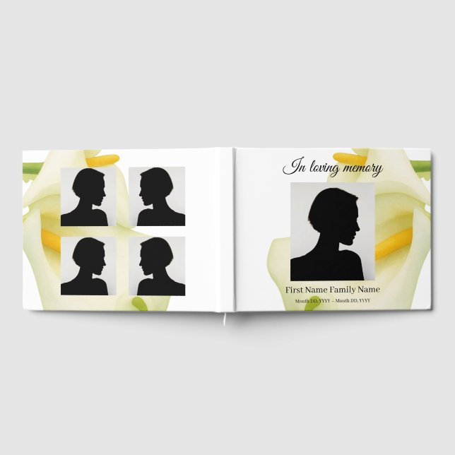 Arum lily funeral guest book (Full)
