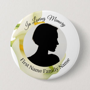 Arum lily memorial photo button