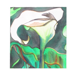 Arum Lily watercolor original art painting Notepad
