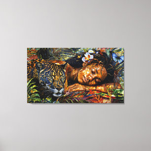 "Arumáya" Jaguar’s Bloom - Women In Amazonia Canvas Print