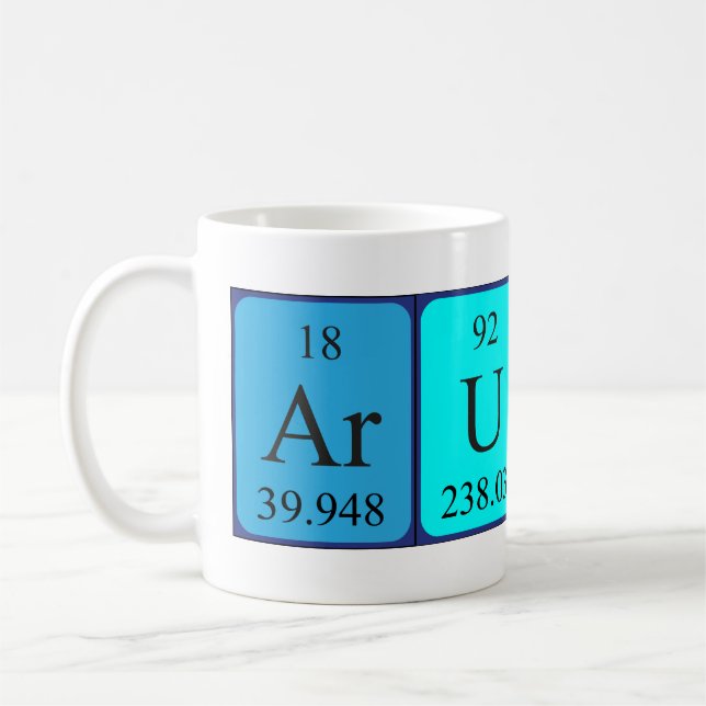 Arunas periodic table name mug (Left)
