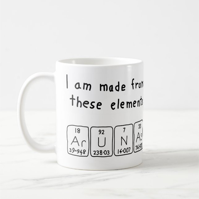Arunas periodic table name mug (Left)