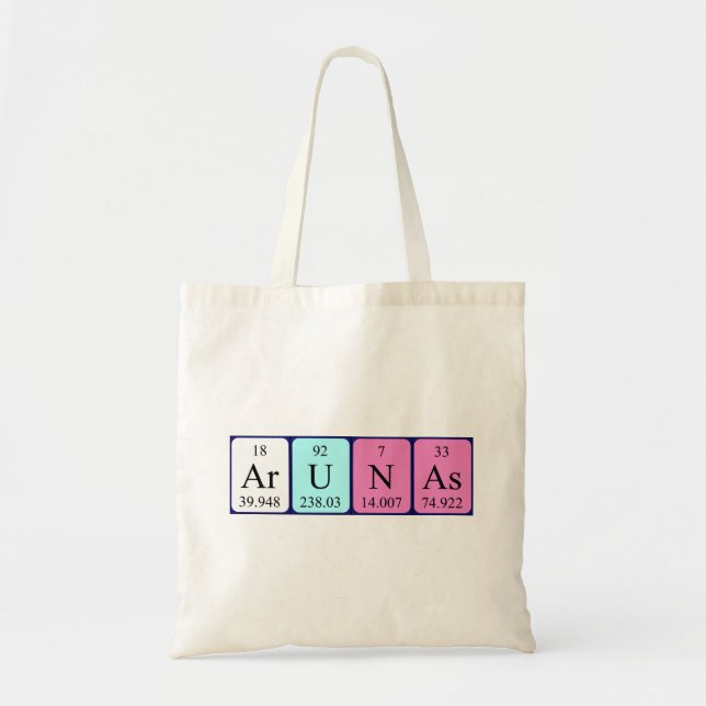 Arunas periodic table name tote bag (Front)