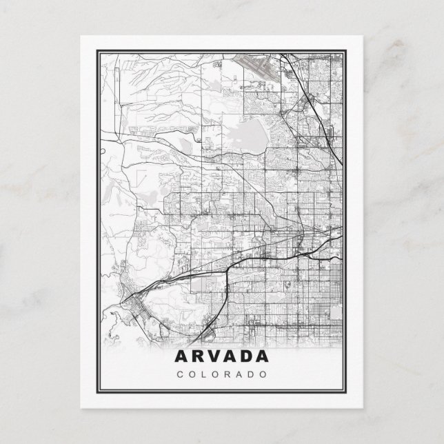 Arvada Map Postcard (Front)