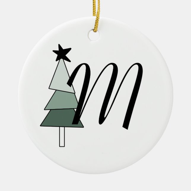 Árvore de Natal Pinheiro Estilo Rústico Farmhouse  Ceramic Tree Decoration (Front)