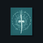 ARWEN™ Elven Sword Quote Canvas Print<br><div class="desc">Honor the strength and grace of Arwen™ with this striking Lord of the Rings™ design inspired by the Elves. Centered around an elegant Elven sword framed by intricate, flowing vinework, the artwork beautifully reflects her courage, devotion, and timeless spirit. The circular quote, “This is not the end… it is the...</div>
