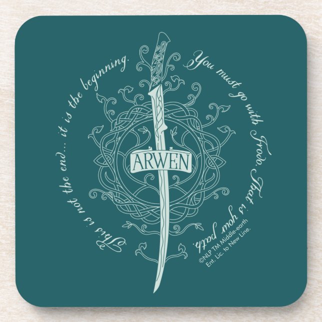 ARWEN™ Elven Sword Quote Coaster (Front)