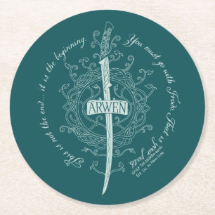 ARWEN™ Elven Sword Quote Round Paper Coaster