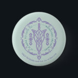 ARWEN™ Evenstar Quote Graphic 6 Cm Round Badge<br><div class="desc">Embrace the grace and strength of Middle-earth™ with this elegant Lord of the Rings™ design inspired by Arwen™ and the timeless beauty of Elven artistry. At the center, an intricate Evenstar-style motif is framed by delicate scrollwork and flowing ornamental details, creating a refined, symmetrical composition. Encircling the design is the...</div>