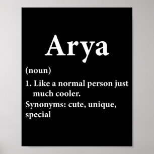 Arya Name Definition Poster