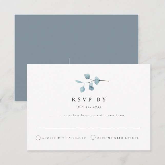 ARYA Rustic Eucalyptus Greenery RSVP Postcard (Front/Back)
