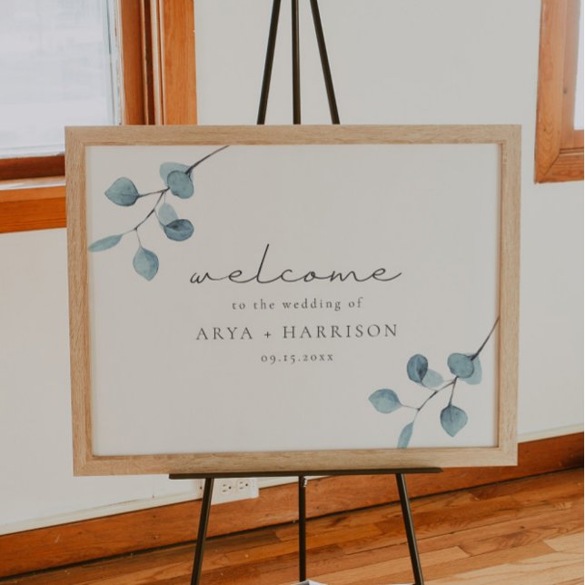 ARYA Rustic Eucalyptus Greenery Wedding Welcome Poster (Creator Uploaded)
