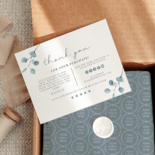 ARYA Sage Green Eucalyptus Business Thank You Card