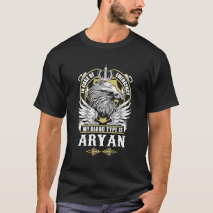 Aryan Name T Shirt - In Case Of Emergency My Blood