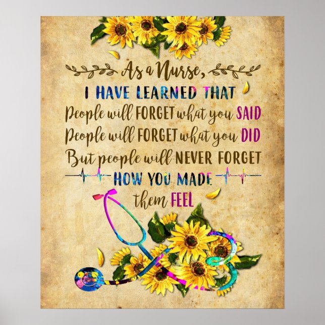 As A Nurse Inspirational & Motivational Poster (Front)