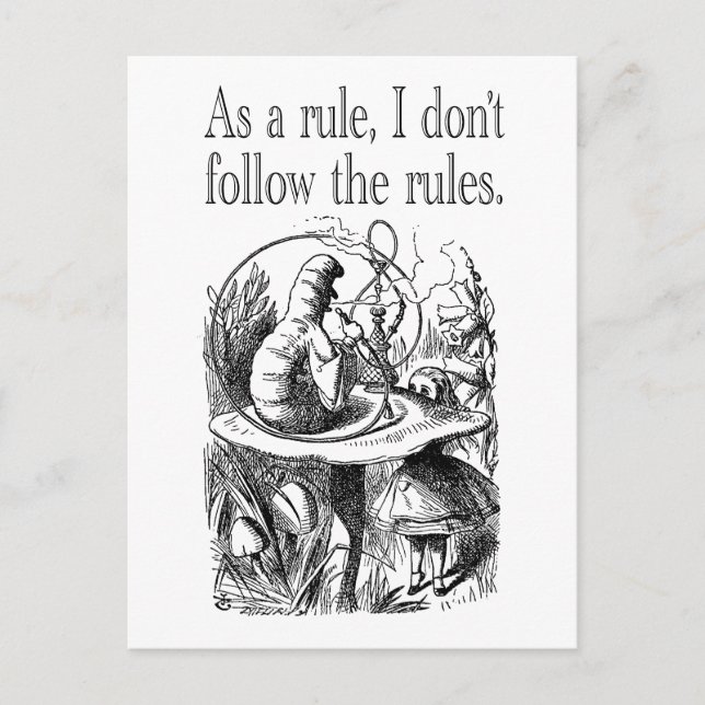 As a Rule I Don't Follow the Rules Postcard (Front)