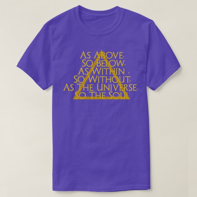 As Above And Below Triangle Alchemy Occult Knowled T-Shirt (Design Front)