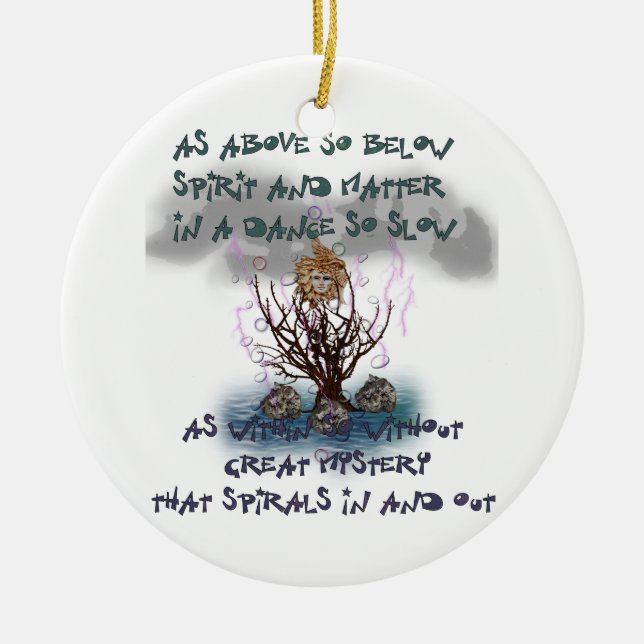 As Above So Below Ceramic Tree Decoration (Front)