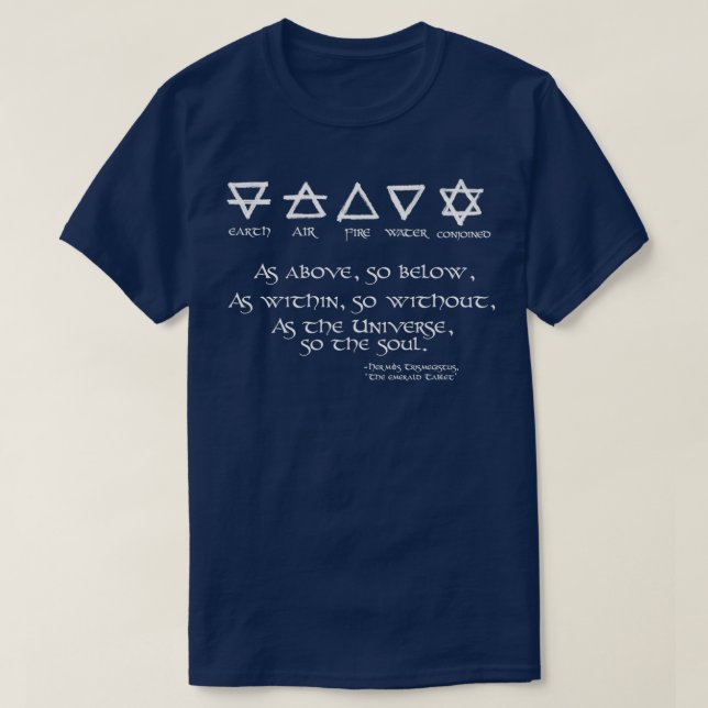 As above so below Hermetic text T-Shirt (Design Front)