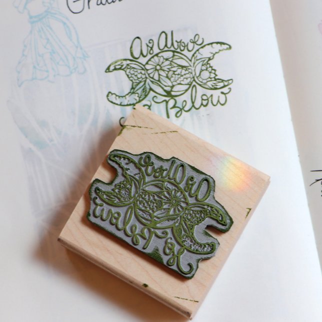 As Above So Below Triple Moon                      Rubber Stamp (Creator Uploaded)