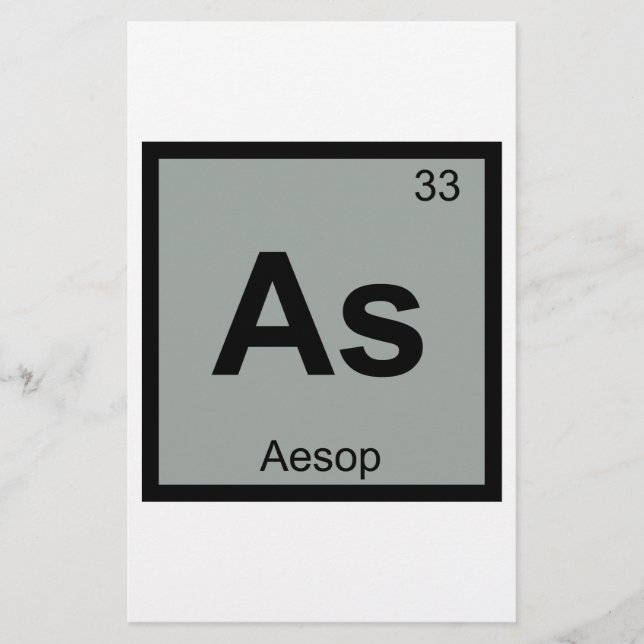 As - Aesop Fables Chemistry Periodic Table Symbol (Front)