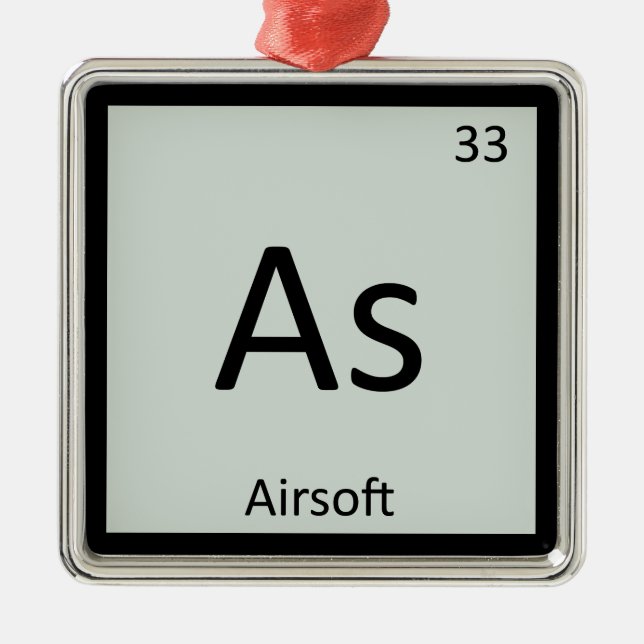 As - Airsoft Sports Chemistry Periodic Table Metal Tree Decoration (Front)